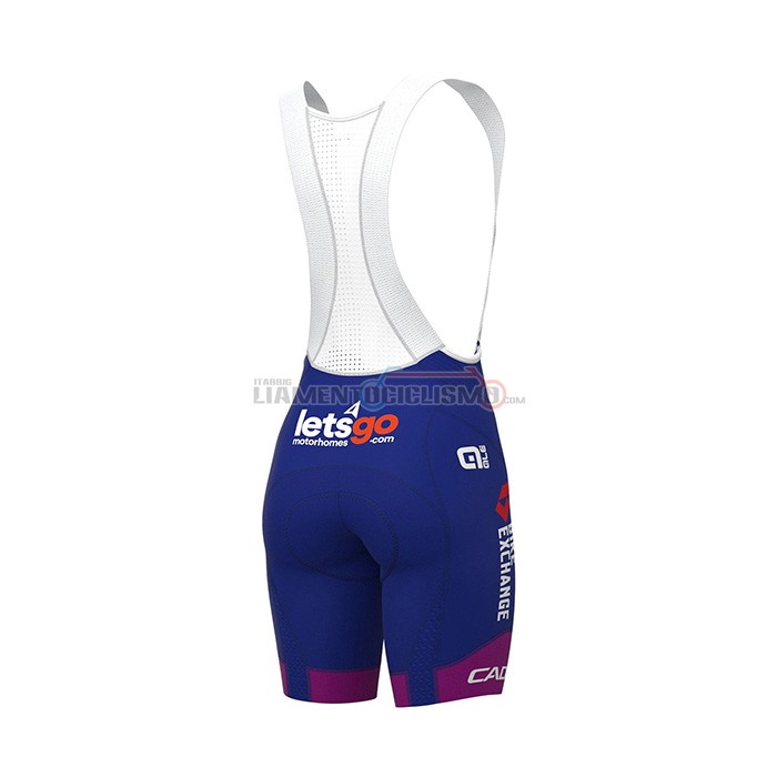 Abbigliamento Ciclismo Donne Bike Exchange Manica Corta 2022 Blu Viola